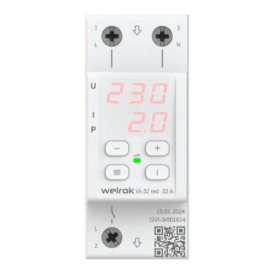 Реле напряжение с контролем тока Welrok VI-32 red Реле напряжение с контролем тока Welrok VI-32 red