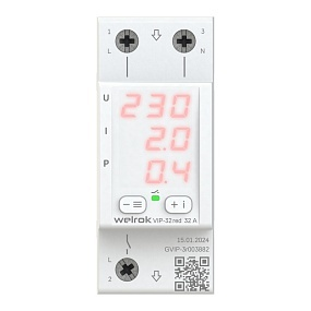 Реле напряжение с контролем тока Welrok VIP-32 red Реле напряжение с контролем тока Welrok VIP-32 red