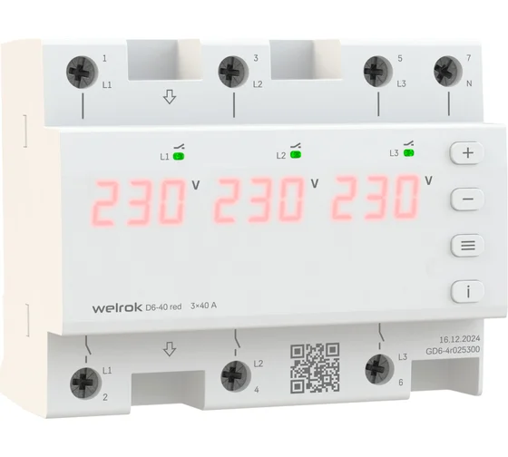 Детальное изображение товара "Реле напряжения Welrok D6-40 red" из каталога оборудования для видеонаблюдения