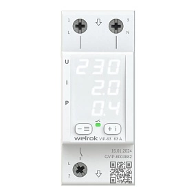 Реле напряжение с контролем тока Welrok VIP-63 Реле напряжение с контролем тока Welrok VIP-63
