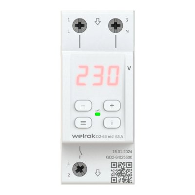 Реле напряжения Welrok D2-63 red Реле напряжения Welrok D2-63 red
