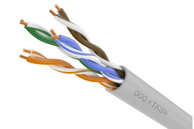 Витая пара комнатная Фариаль U/UTP Cat 5e ZH нг(А)-HF 4x2x0,52 серый