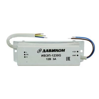 Блок питания 12В 3А Давикон ИВЭП-1230G влагозащищённый IP67 Блок питания 12В 3А Давикон ИВЭП-1230G влагозащищённый IP67