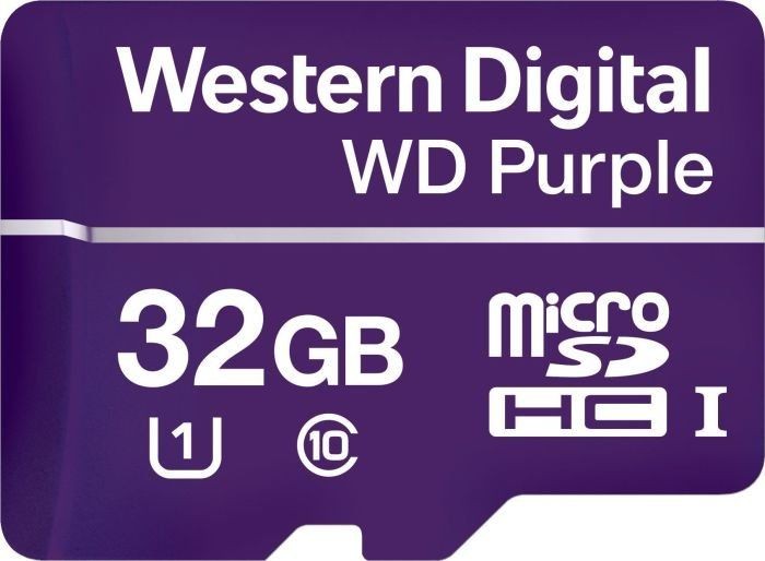 Детальное изображение товара "Карта памяти 32Гб WD Purple (WDD032G1P0A)" из каталога оборудования для видеонаблюдения