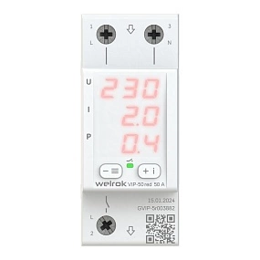 Реле напряжение с контролем тока Welrok VIP-50 red Реле напряжение с контролем тока Welrok VIP-50 red